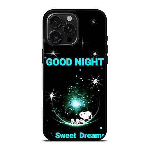 Snoopy Sweet Dreams Good Night iPhone 16 Pro Max Case