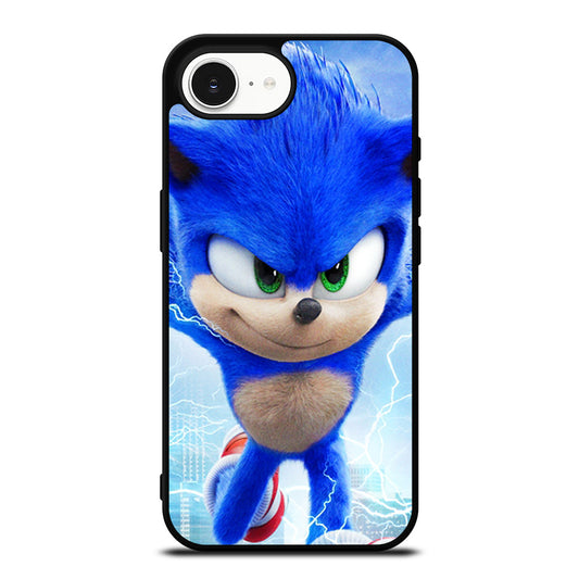 Sonic The Hedgehog iPhone 16e case black TPU silicone rubber protective cover by Casedear