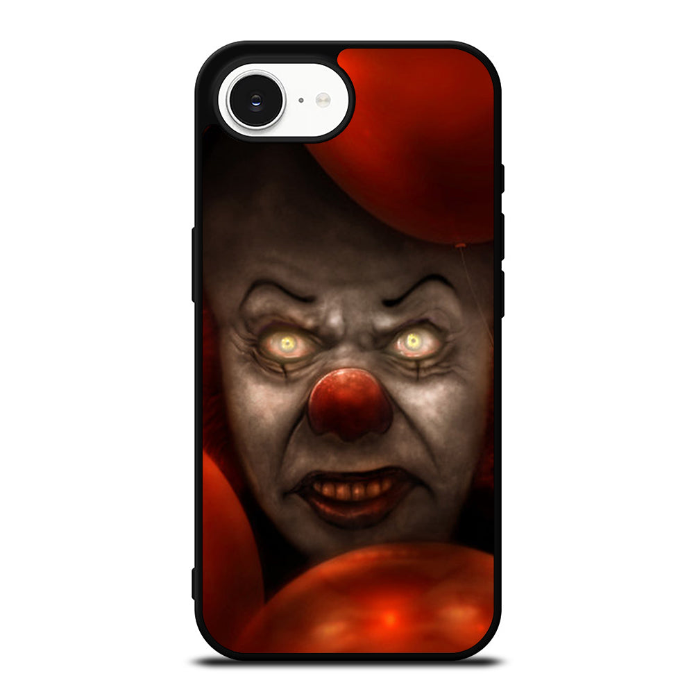 Stephen King's It Pennywis Face iPhone 16e case black TPU silicone rubber protective cover by Casedear