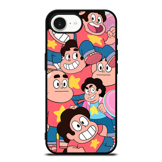 Steven Universe Collage iPhone 16e case black TPU silicone rubber protective cover by Casedear