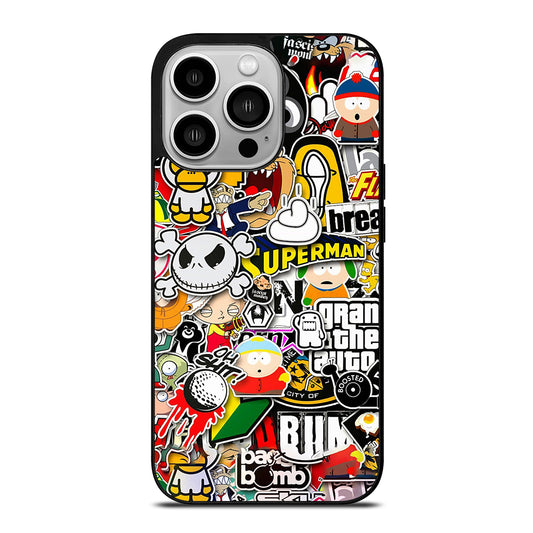 Sticker Bomb Collage iPhone 14 Pro Case