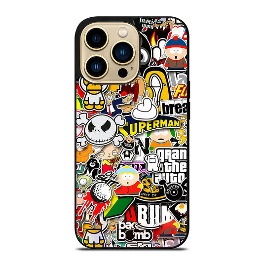 Sticker Bomb Collage iPhone 14 Pro Max Case