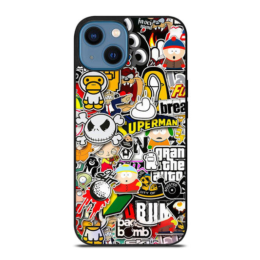 Sticker Bomb Collage iPhone 14 Case