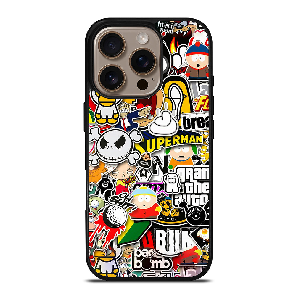 Sticker Bomb Collage iPhone 16 Pro Case