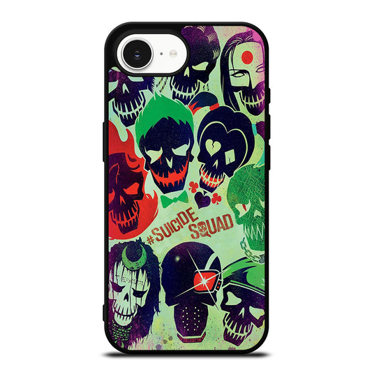 Suicide Squad Collage iPhone 16e case black TPU silicone rubber protective cover by Casedear