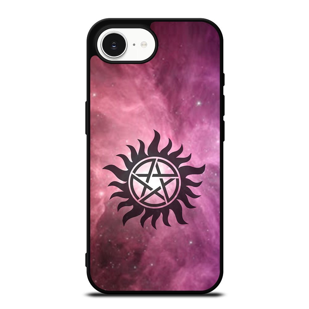 Supernatural Galaxy iPhone 16e case black TPU silicone rubber protective cover by Casedear