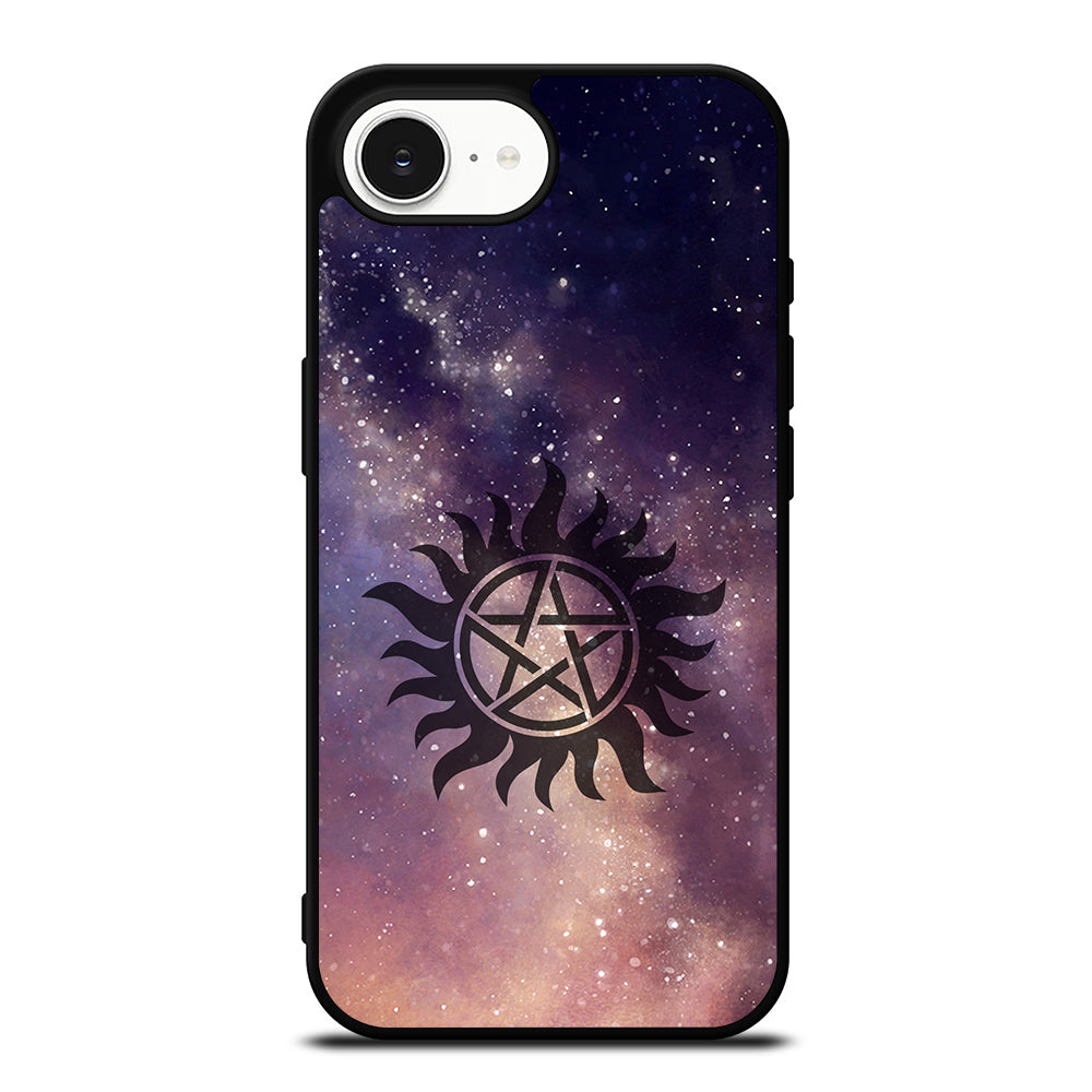Supernatural Logo iPhone 16e case black TPU silicone rubber protective cover by Casedear