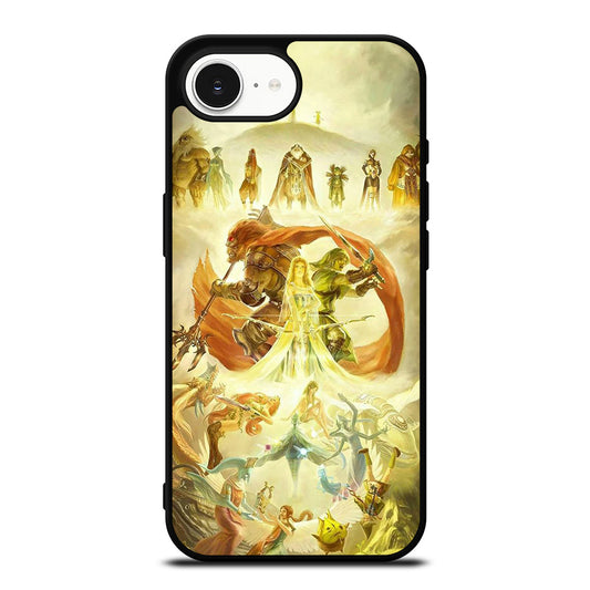 THE LEGEND OF ZELDA ABSTRACT iPhone 16e case black TPU silicone rubber protective cover by Casedear