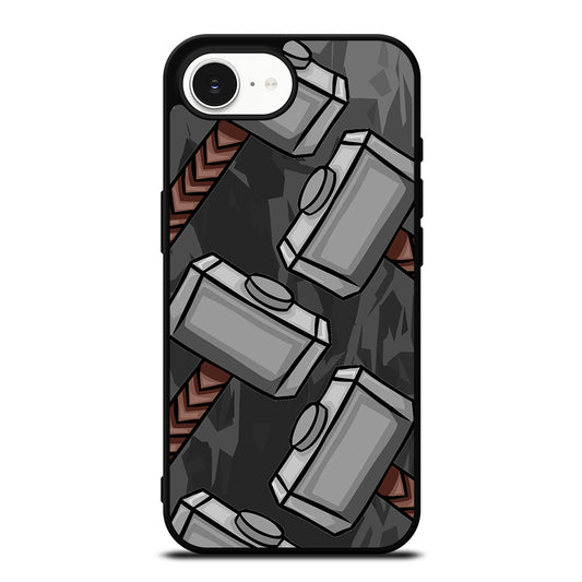 THOR'S HAMMER VIEW iPhone 16e case black TPU silicone rubber protective cover by Casedear