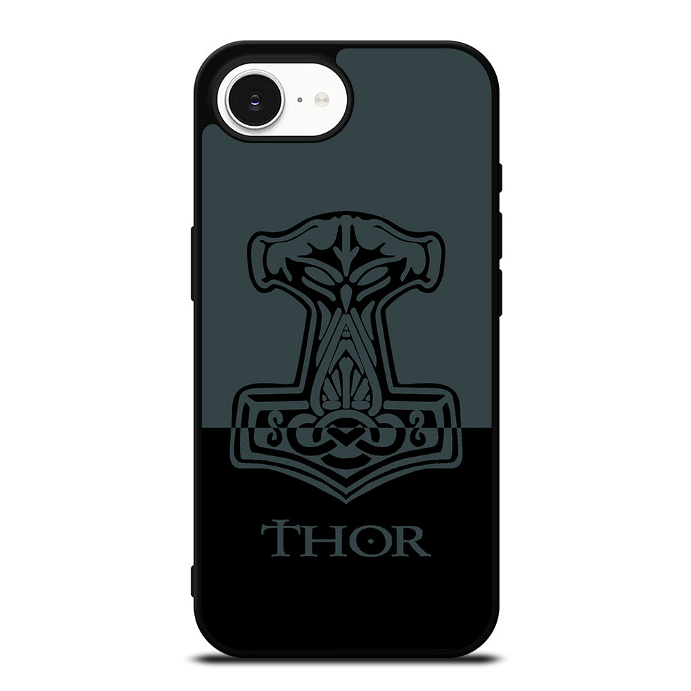 THOR'S HAMMER iPhone 16e case black TPU silicone rubber protective cover by Casedear
