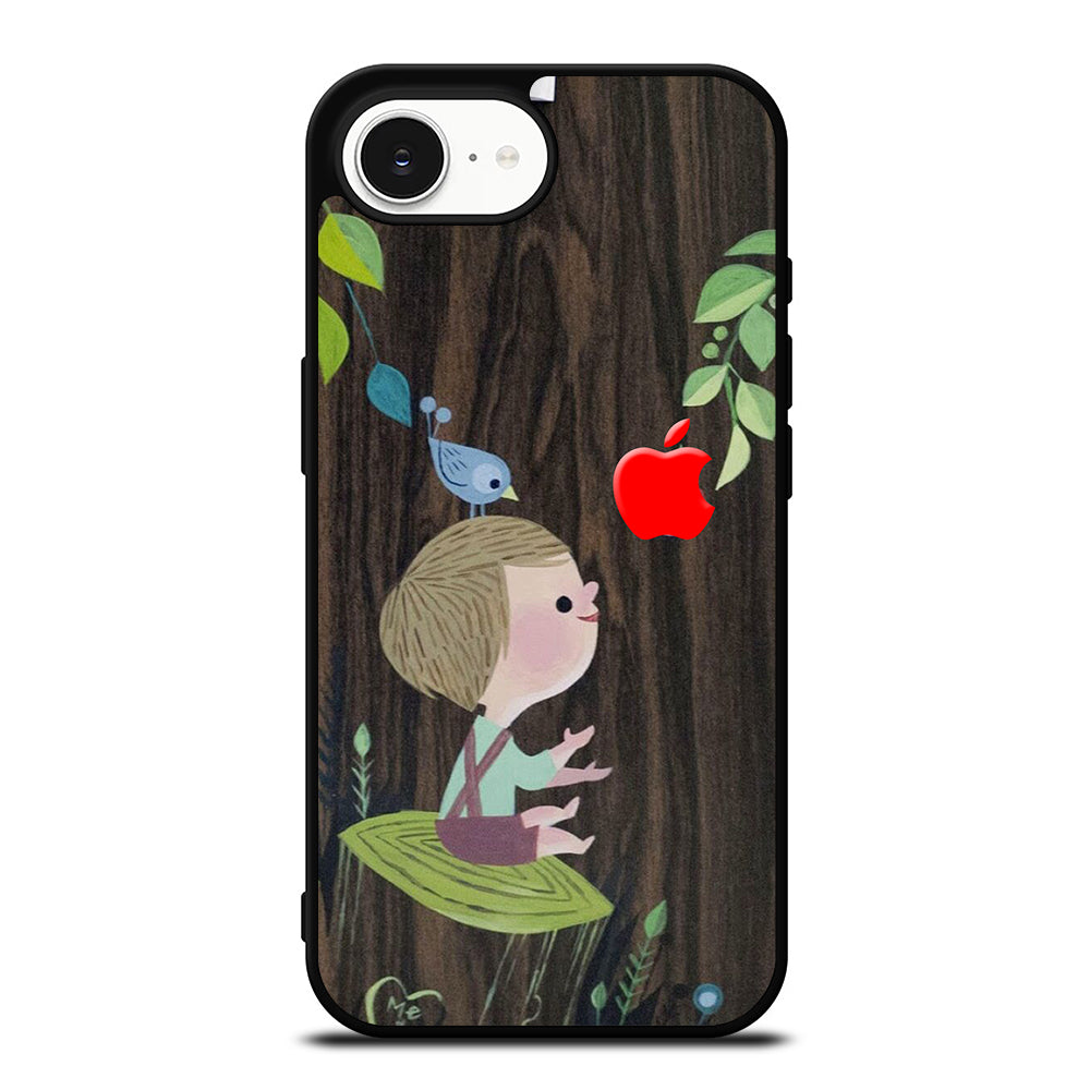 The Giving Tree Apple iPhone 16e case black TPU silicone rubber protective cover by Casedear
