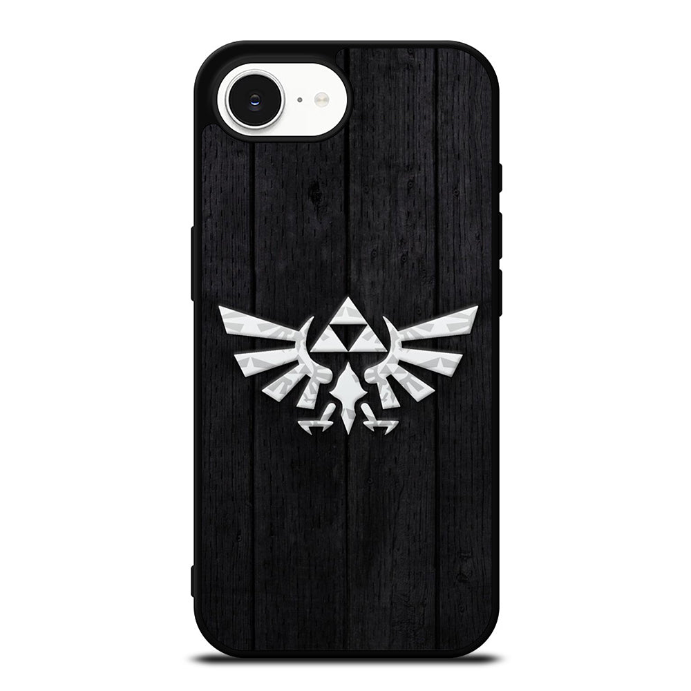 The Legend Of Zelda Hylian Crest Royal iPhone 16e case black TPU silicone rubber protective cover by Casedear