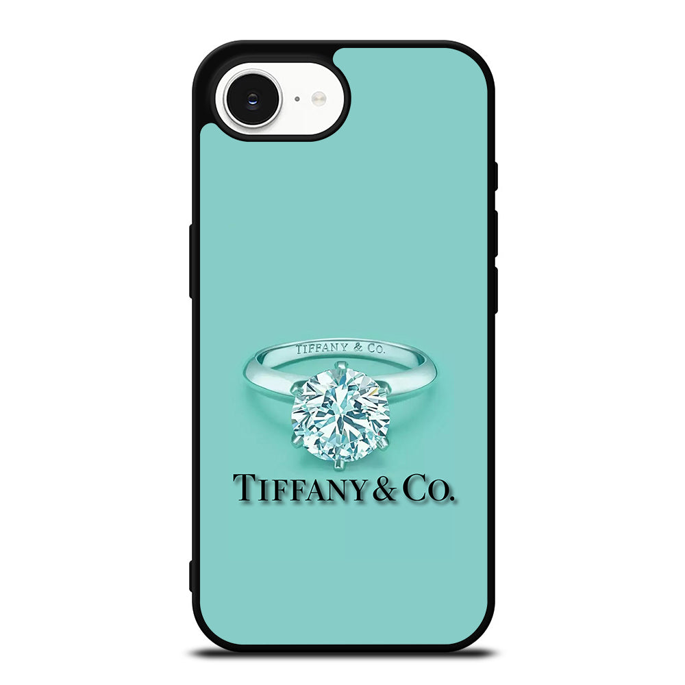Tiffany And Co iPhone 16e case black TPU silicone rubber protective cover by Casedear