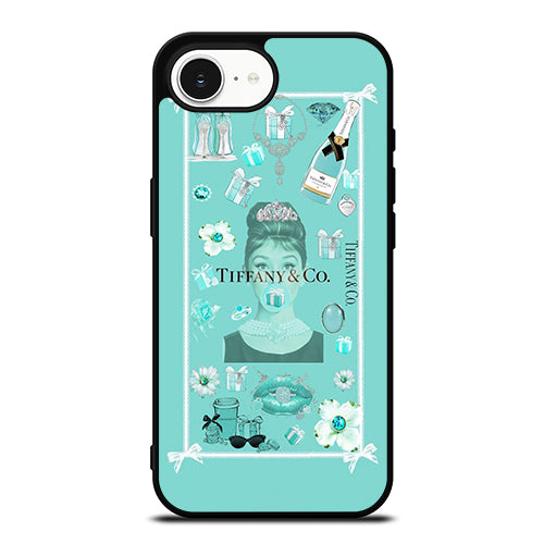 Tiffany & Co Gifts iPhone 16e case black TPU silicone rubber protective cover by Casedear