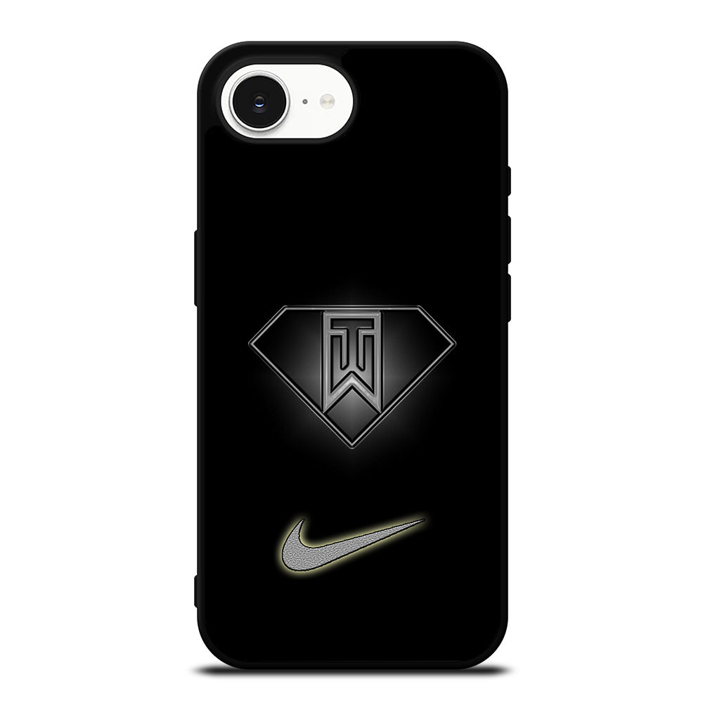Tiger Woods Nike Logo iPhone 16e case black TPU silicone rubber protective cover by Casedear