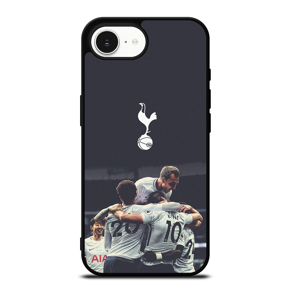Tottenham Hotspur Team iPhone 16e case black TPU silicone rubber protective cover by Casedear