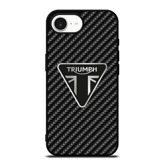 Triumph Motorcycle Carbon Logo iPhone 16e case black TPU silicone rubber protective cover by Casedear