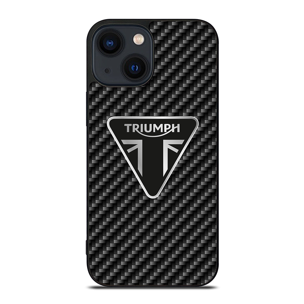 Triumph Motorcycle Carbon Logo iPhone 14 Plus Case