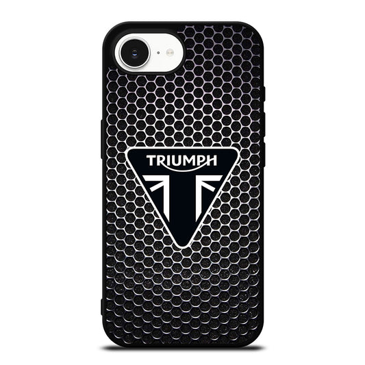 Triumph Motorcycle Logo iPhone 16e case black TPU silicone rubber protective cover by Casedear