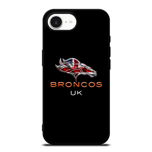 UK Denver Broncos iPhone 16e case black TPU silicone rubber protective cover by Casedear