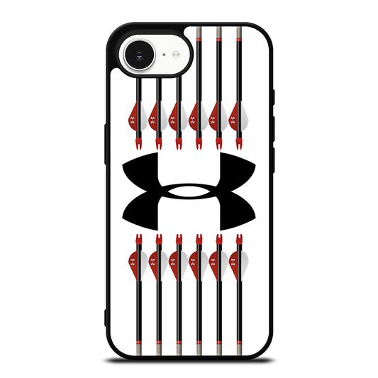 UNDER ARMOUR STYLE iPhone 16e case black TPU silicone rubber protective cover by Casedear