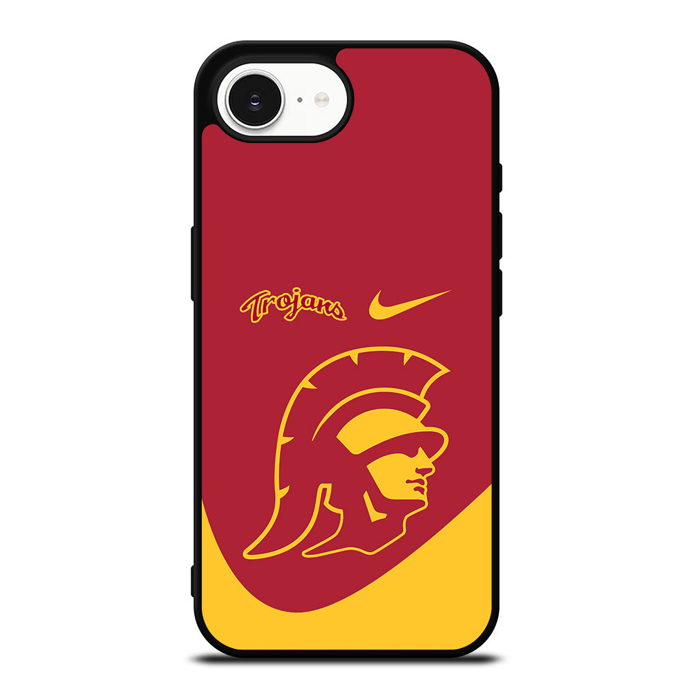 USC Trojans iPhone 16e case black TPU silicone rubber protective cover by Casedear