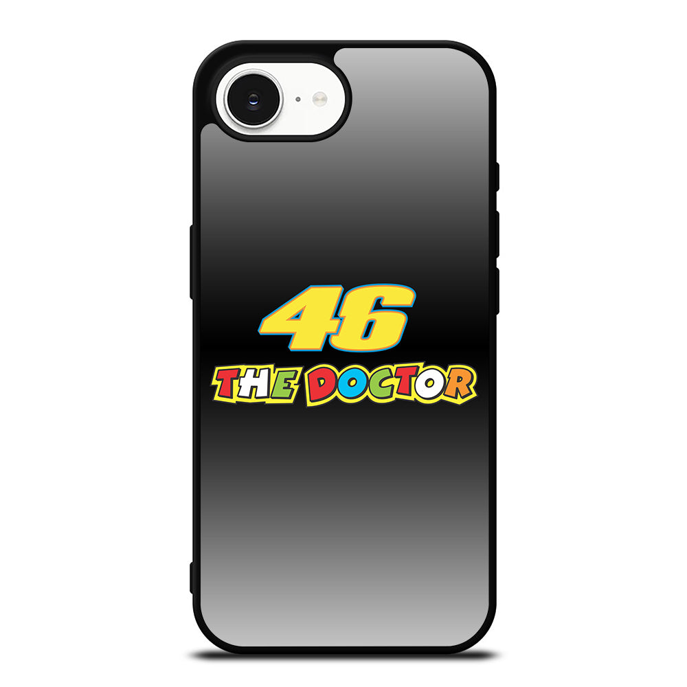 VR46 THE DOCTOR iPhone 16e case black TPU silicone rubber protective cover by Casedear
