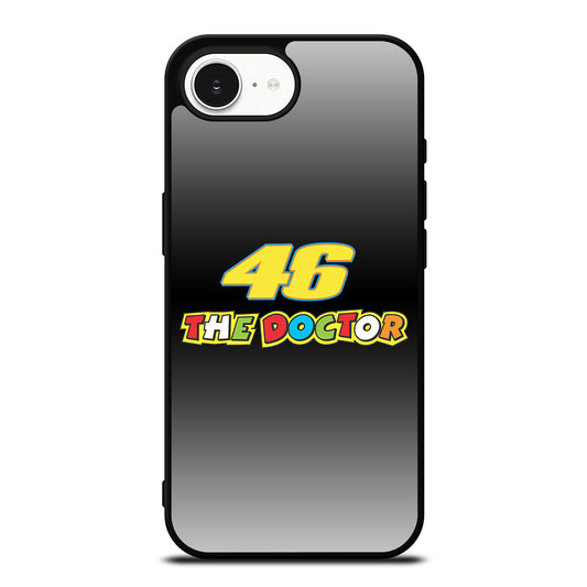 VR46 THE DOCTOR iPhone 16e case black TPU silicone rubber protective cover by Casedear