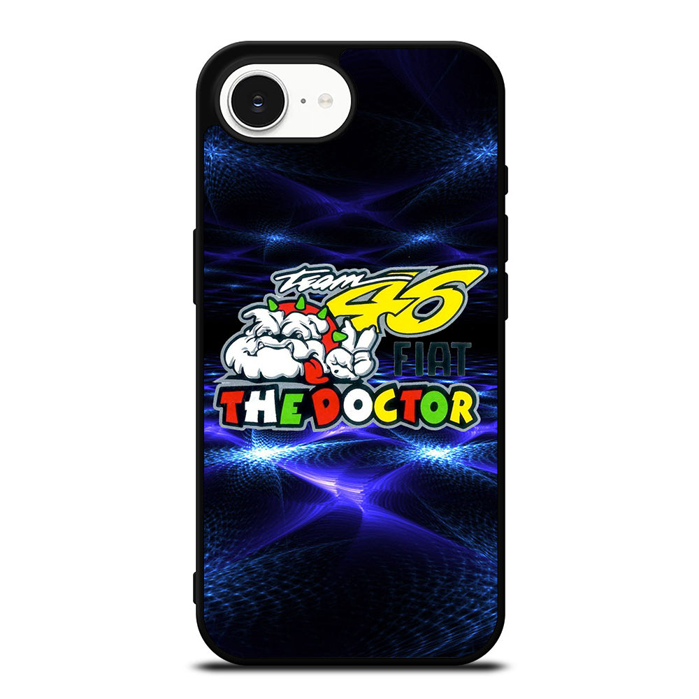 VR46 THE DOCTOR FIAT iPhone 16e case black TPU silicone rubber protective cover by Casedear