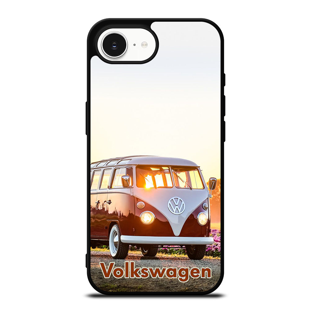 VW Volkswagen Van iPhone 16e case black TPU silicone rubber protective cover by Casedear