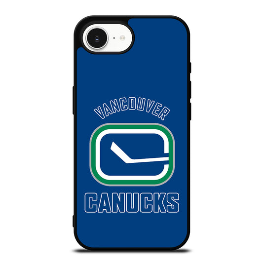 Vancouver Canucks Team iPhone 16e case black TPU silicone rubber protective cover by Casedear