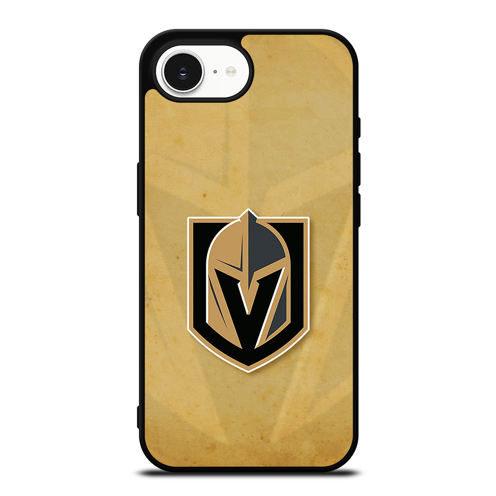 Vegas Golden Knight NHL Logo iPhone 16e case black TPU silicone rubber protective cover by Casedear