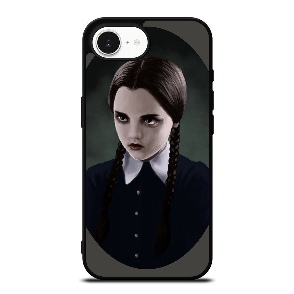 WEDNESDAY ADDAMS MIROR iPhone 16e case black TPU silicone rubber protective cover by Casedear