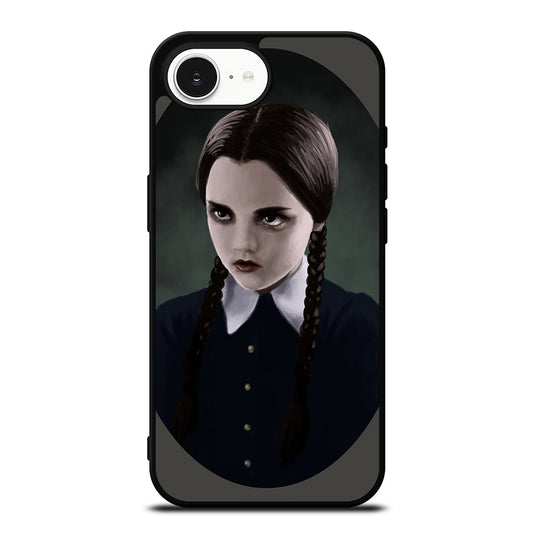 WEDNESDAY ADDAMS MIROR iPhone 16e case black TPU silicone rubber protective cover by Casedear