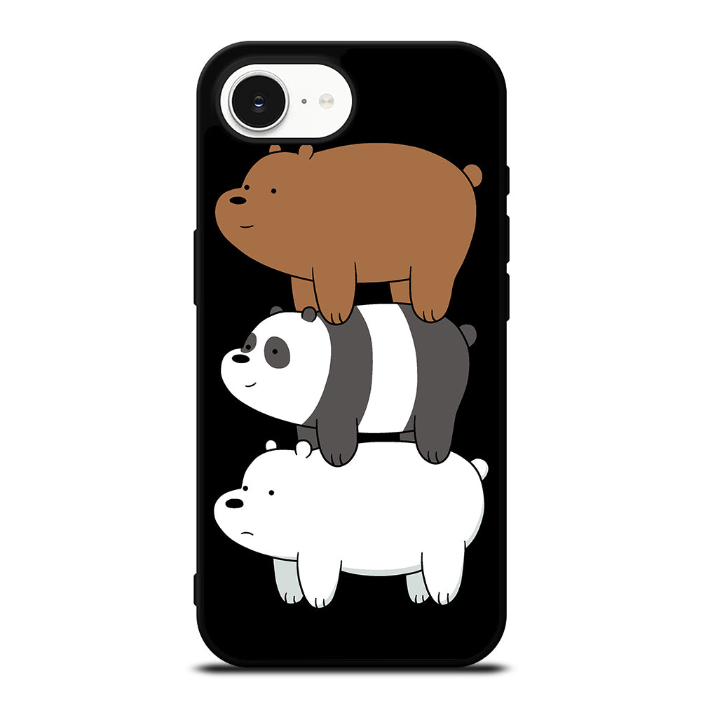 WE BARE BEARSTACK iPhone 16e case black TPU silicone rubber protective cover by Casedear