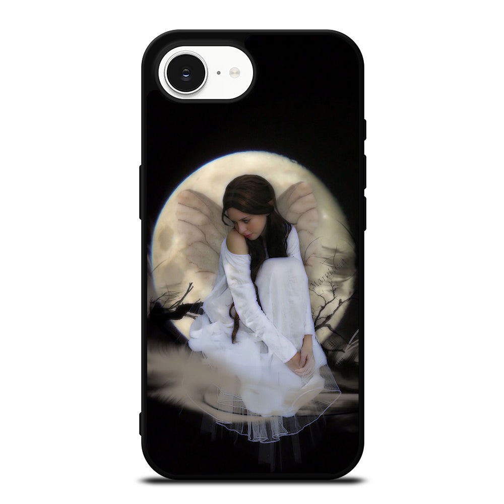 WINTER MOON FAIRY iPhone 16e case black TPU silicone rubber protective cover by Casedear