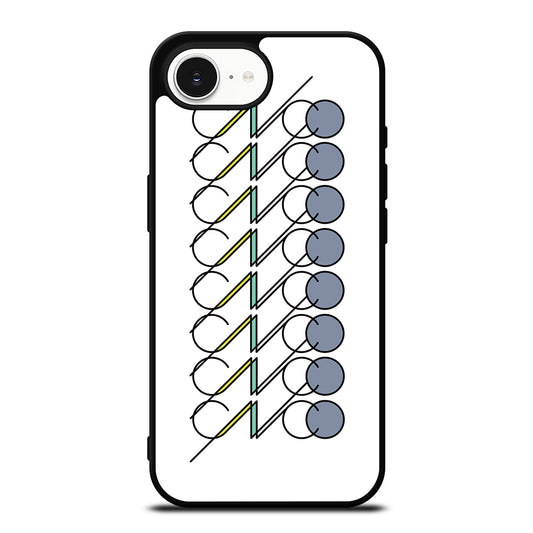 White CNCO Logo iPhone 16e case black TPU silicone rubber protective cover by Casedear