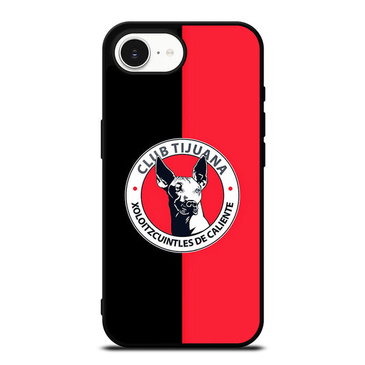 Xolos Club Tijuana iPhone 16e case black TPU silicone rubber protective cover by Casedear
