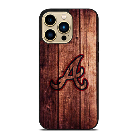 Atlanta Braves Wood Logo iPhone 14 Pro Max Case