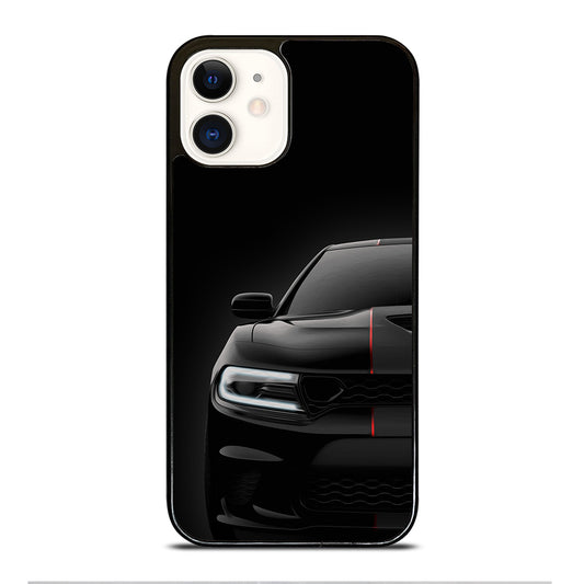 Black Dodge Challenger Outerglow iPhone 12 Case