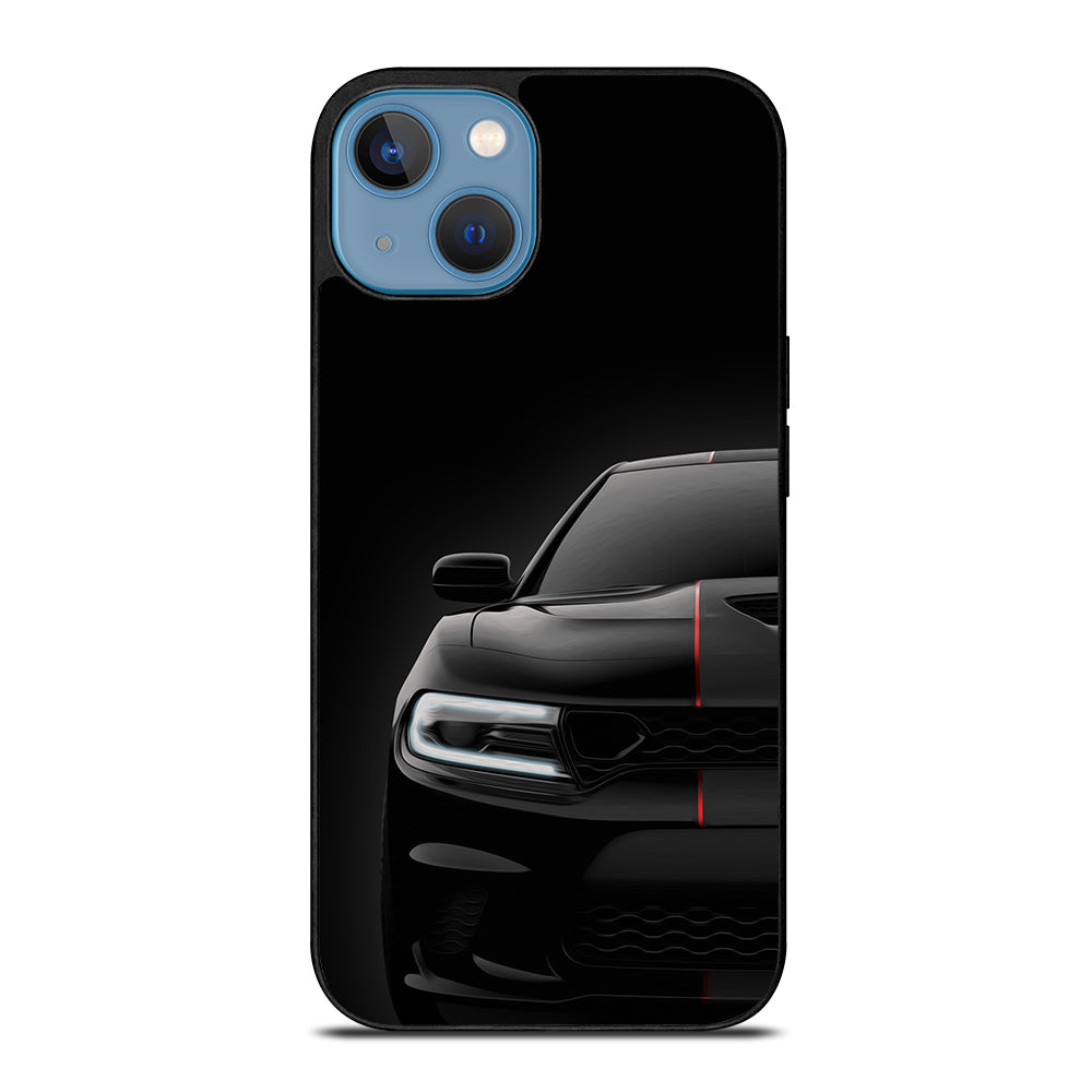 Black Dodge Challenger Outerglow iPhone 13 Case