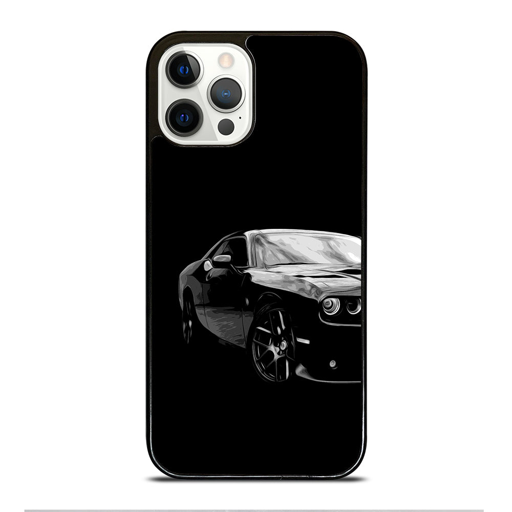 Black Dodge Challenger Posterizeoil iPhone 12 Pro Case