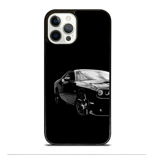 Black Dodge Challenger Posterizeoil iPhone 12 Pro Case