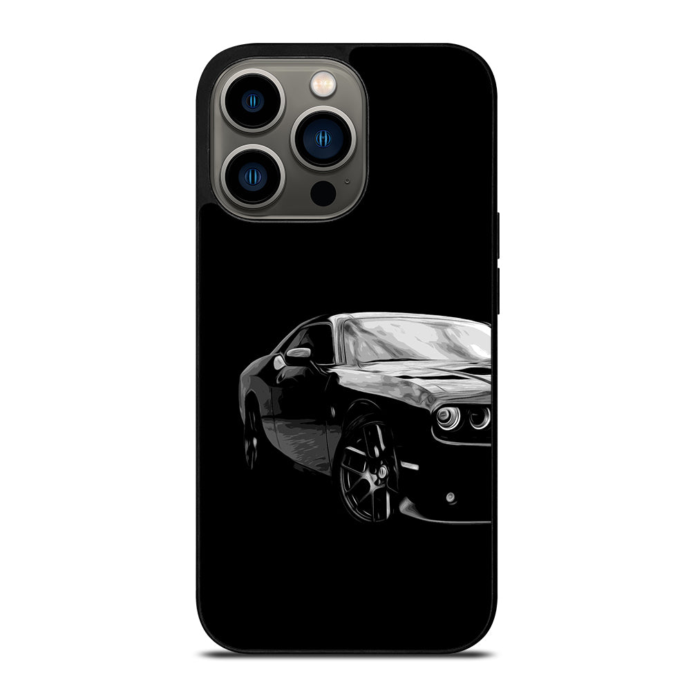 Black Dodge Challenger Posterizeoil iPhone 13 Pro Case