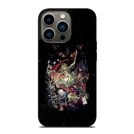 Black Zombie Alice In Wonderland iPhone 13 Pro Case