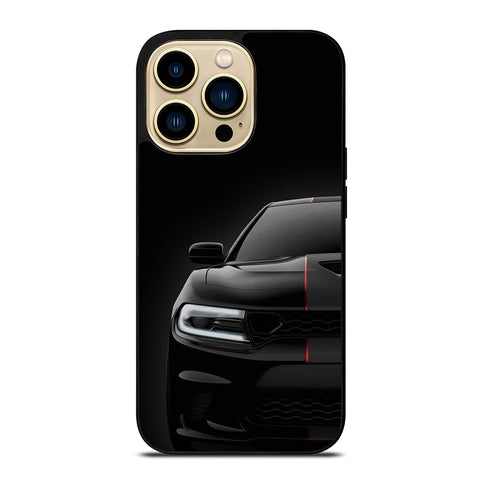 Black Dodge Challenger Outerglow iPhone 14 Pro Max Case