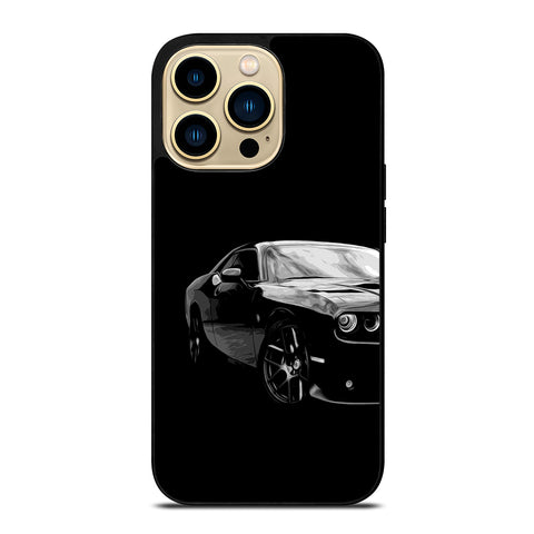 Black Dodge Challenger Posterizeoil iPhone 14 Pro Max Case