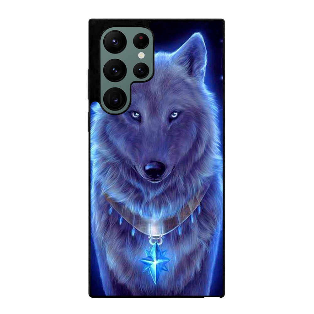 Blue Eye Gray Fantasy Wolf Samsung Galaxy S22 Ultra 5G Case