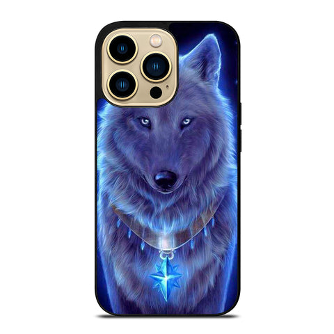 Blue Eye Gray Fantasy Wolf iPhone 14 Pro Max Case