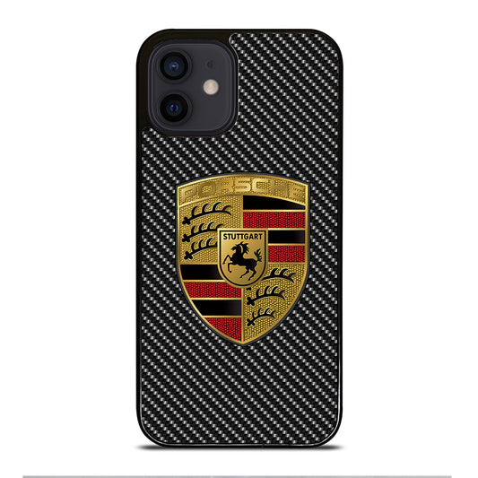 Carbon Porsche Logo iPhone 12 Mini Case